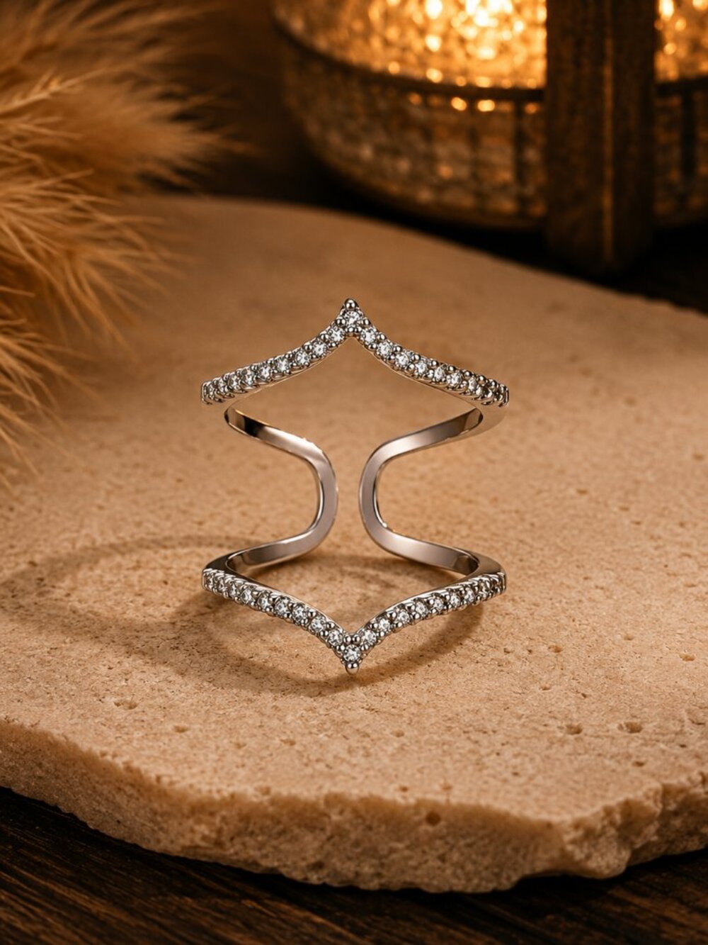 Bella Chevron Ring - Picture 2 of 11
